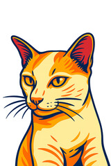 Obraz premium Vibrant Cartoon Cat Portrait