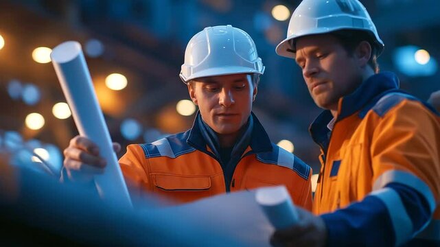 Skilled shipbuilders meticulously craft vessels using steel plates and detailed blueprints.