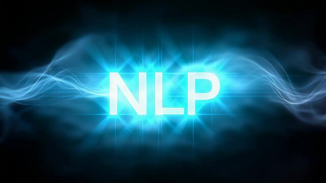 Adjusting thoughts and mindset for the brain. The text NLP that conveys the use of attraction power for success. The law of attraction and focus.