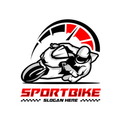 sportbike motorcycle racing logo illustration