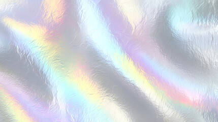 虹色に輝く光沢感のあるシルバーテクスチャ背景（ビジネス・コスメ・IT・テクノロジー）