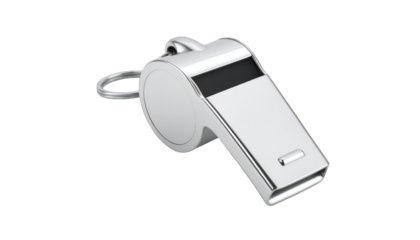 Silver whistle isolated