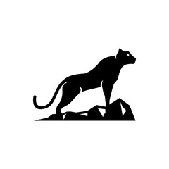 black panther silhouette design logo illustration