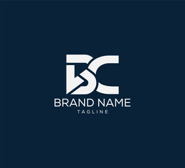 BC letter logo. Monogram icon logo BC. Logotype concept vector illustration. 