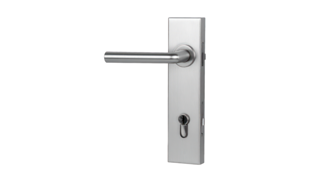 Stainless steel door handle and lock - Powered by Adobe