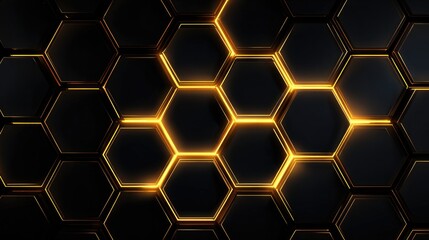 Abstract honeycomb pattern with glowing edges.