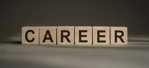 Career sign on a wooden desk in an office