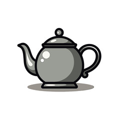 Obraz premium Gray teapot on a white background, used for web design