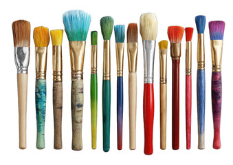 Row of colorful paintbrushes