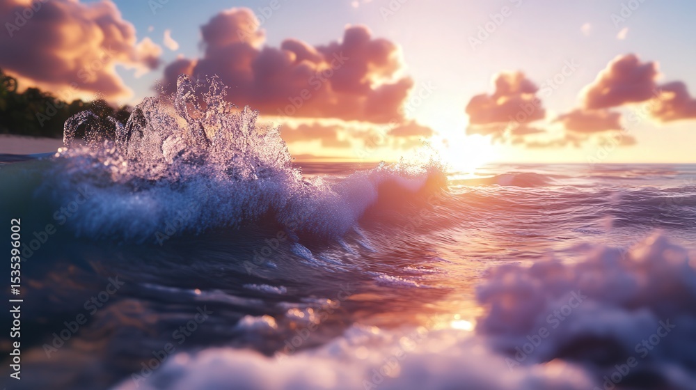 Aufkleber cool waves crash in rhythm with light currents, giving life to a dynamic and futuristic visual exper