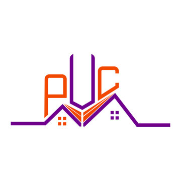 PUC Real State logo design, PUC simple and modern logo. PUC luxurious alphabet design