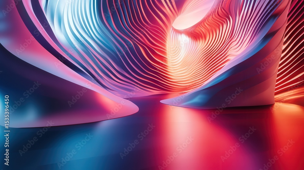 Poster cool waves ripple and light currents shift in a dance of motion, creating a futuristic visual thats 