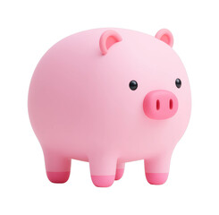 Fototapeta premium Cute pink piggy figurine with rounded features and minimalist design