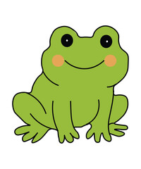Smiling Green Frog Cartoon