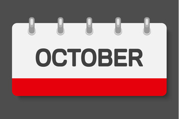 Vector template icon page calendar, month October