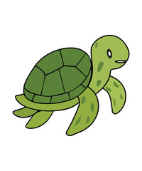 Green Sea Turtle Cartoon Drawing