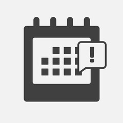 Icon calendar - pop up message alert or error