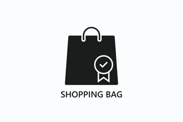 Shopping Bag Icon Or Logo Isolated Illustration