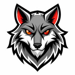 Vector artwork of a fierce wolf head logo.