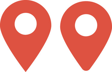 イラスト素材：マップのピン　ベクター　赤　red pin point. pin location icons.