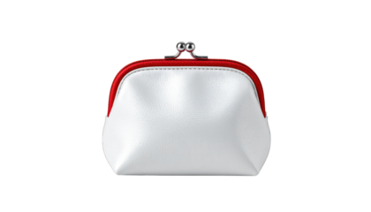 White leather coin purse
