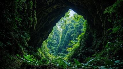 Mysterious Cave, Lush Jungle Veil