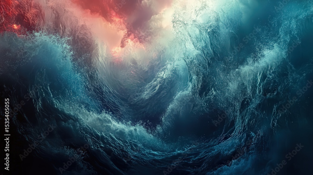 Poster light currents flow beneath cool waves, creating an energetic and futuristic visual that feels alive