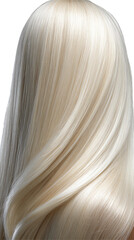 Fototapeta premium Isolated Extra long pastel blonde hair isolated on white background, pastel blonde hair with soft shine and luxury motion flow, isolated extra long pastel blonde hair with elegant shiny strands. PNG