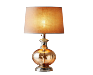Amber table lamp with linen shade