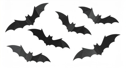 Paper bats isolated on white background