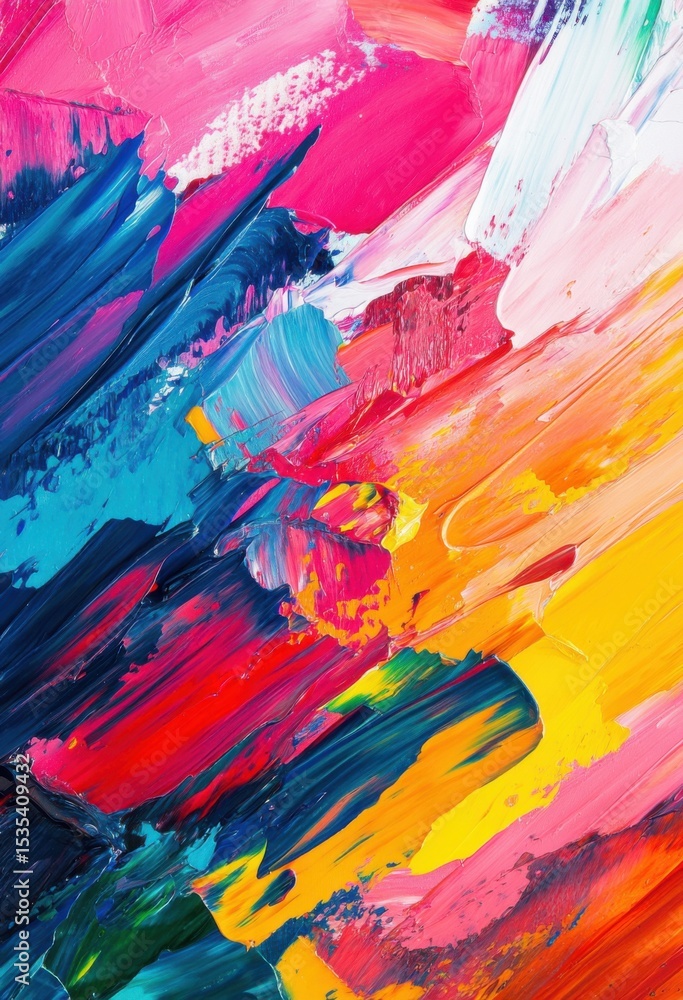 Poster a vibrant explosion of colorful abstract palette swirls and strokes capturing the essence of dynamic