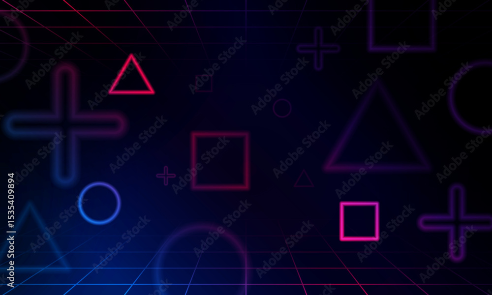 Aufkleber abstract game speed light out technology and with neon triangles. hitech communication concept innov