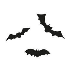 Fototapeta premium Bats black silhouettes on white background