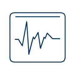 Cardiogram icon, ideal for representing heart health and monitoring in medical contexts