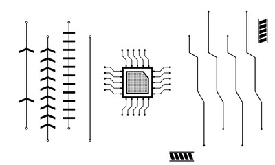 Thin Line Technology Chip Vector
