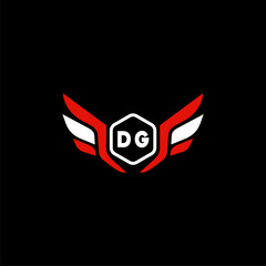 DG Initials Vektor Stok Otomotif Logo Design