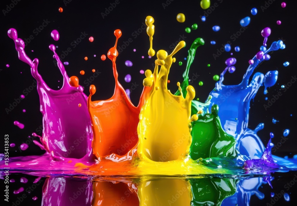 Poster dynamic splashes of vibrant colors create a stunning visual representation of creativity and express