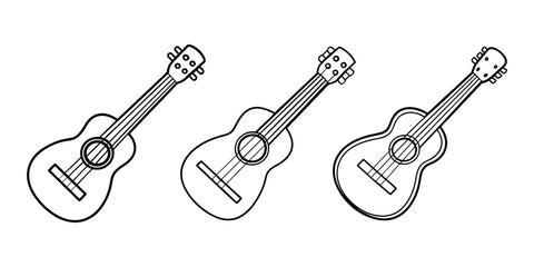 Set of musical instruments vector illustration with guitar bass and electric instruments