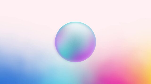 AI chat box pastel-colored AI intro featuring a smooth, glowing iridescent sphere on a soft gradient background. Ideal for beauty, wellness, art, or minimalist branding, this animation