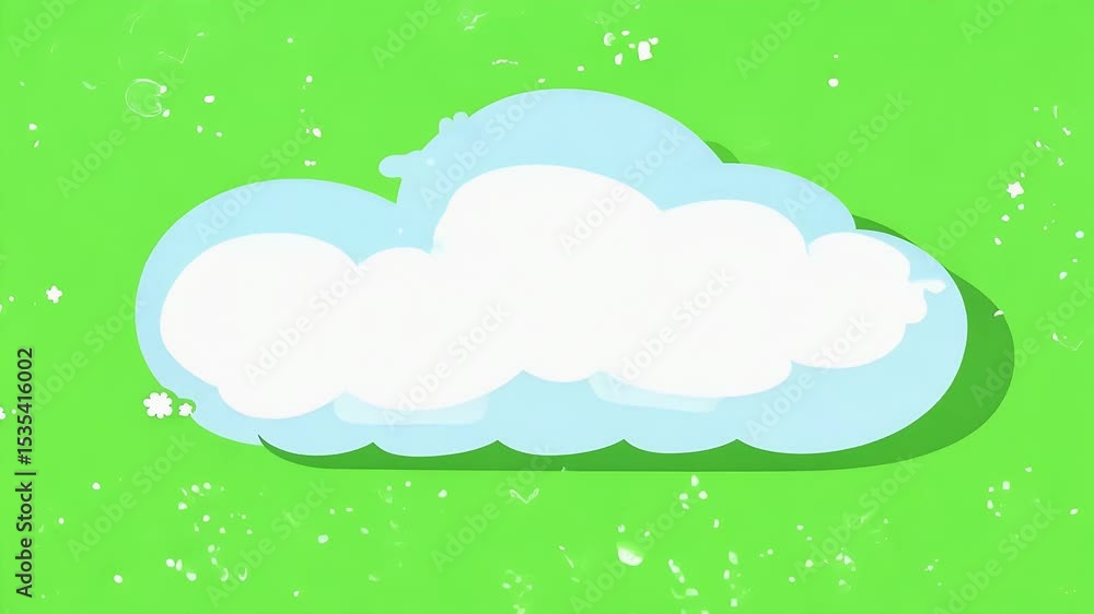 Wall mural pair puffy cartoon cumulus clouds floats transparent canvas gently morphing endless loop high res k 