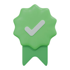 3D Render Verified with Checklist Icon