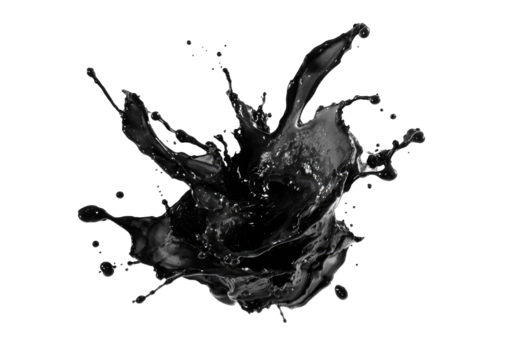 Dark liquid splash in black background