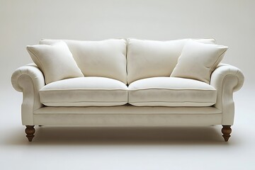 Classic cream sofa with rolled arms high resolution picture