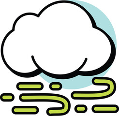 Weather and Season Circle Color Outline Icons Pack and Illustrations