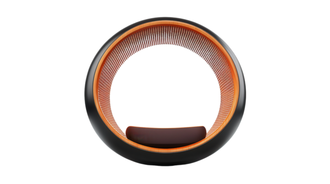 Digital smart yoga wheel, Transparent background, PNG file