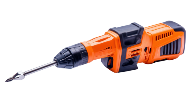 Cordless mini jackhammer tool, Transparent background, PNG file