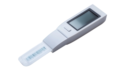 Digital urinalysis test strip reader, Transparent background, PNG file