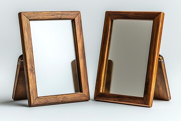 Classic wood frame mirror with stand high resolution picture