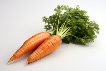 Orange carrots placed together on a white background.
