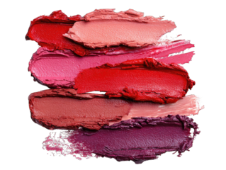 Swatches of various lipstick shades